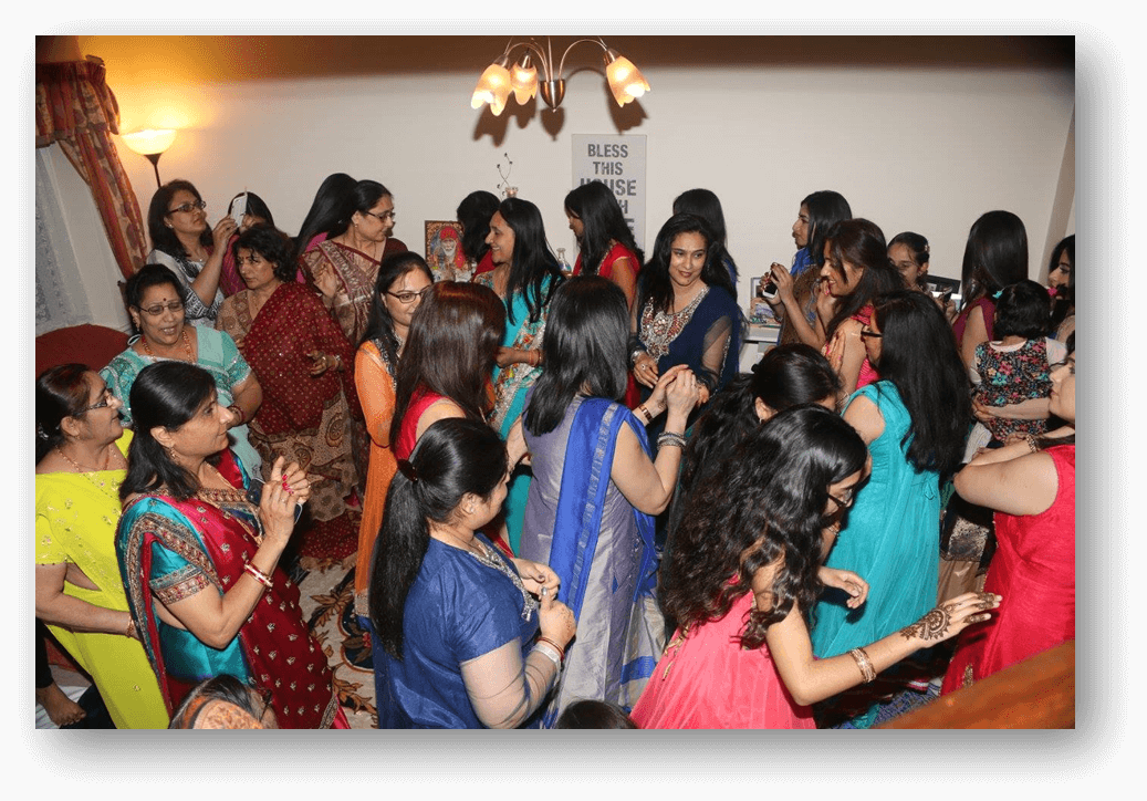 Girls and womenfolk dancing Garba