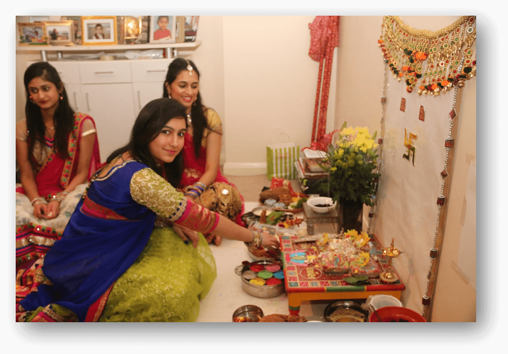 Fruits offering to Goddess Gauri