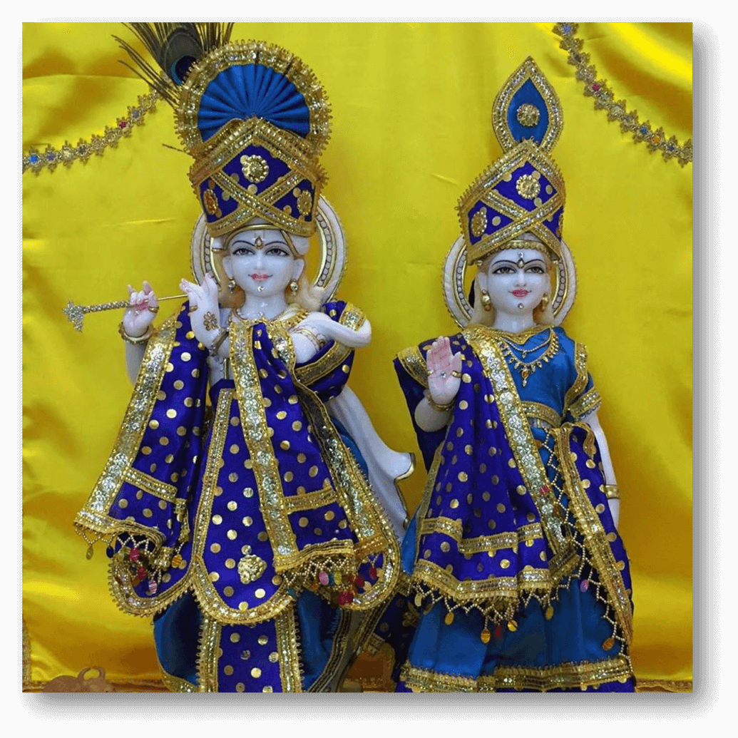 Radha and Krishna at the premises of the Associação Hindu do Porto